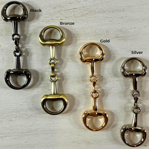 Western horse bit hat charm connector in multiple finishes