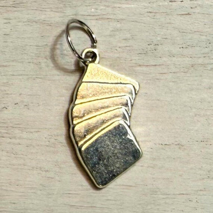 Playing card western hat charm detail
