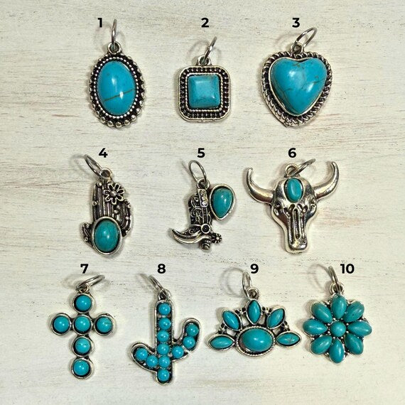 Turquoise cross western charm style options