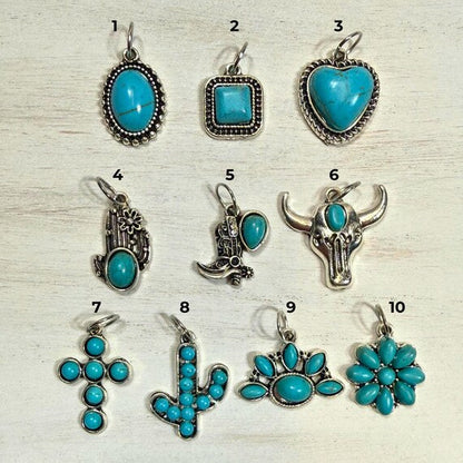 Turquoise cross western charm style options