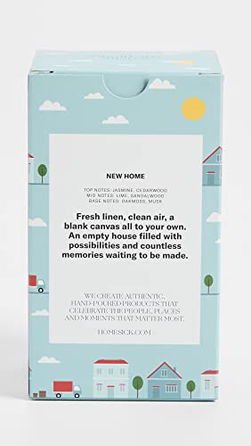 Homesick New Home Scented Candle - 13.75 oz Jasmine Scented Natural Soy Wax Blend, Housewarming New Apartment Candle, Welcome & Moving Away Gifts, New House Gifts for Women, Men, Friends, Couples